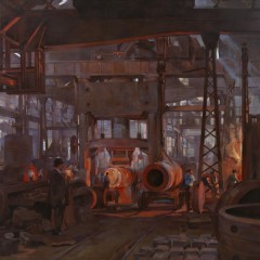 Anna Airy - The L Press Forging the Jacket of an 18 inch Gun Armstrong-Whitworth Works, Openshaw © IWM