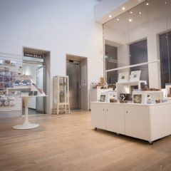 Shop displays in an art gallery
