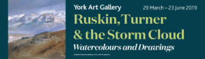 York Art Gallery, 29 March - 23 June 2019. Ruskin, Turner & the Storm Cloud. Watercolours and Drawings.